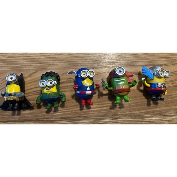 Other - Set of 5 Minion Despicable Me Action Figure  SUPER HEROES Hulk Ninja Turtle Batm